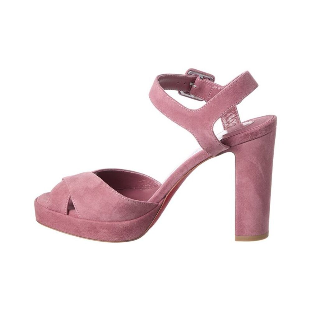 Christian Louboutin Cora 100 Suede Platform Sandal, Pink - Picture 2 of 5